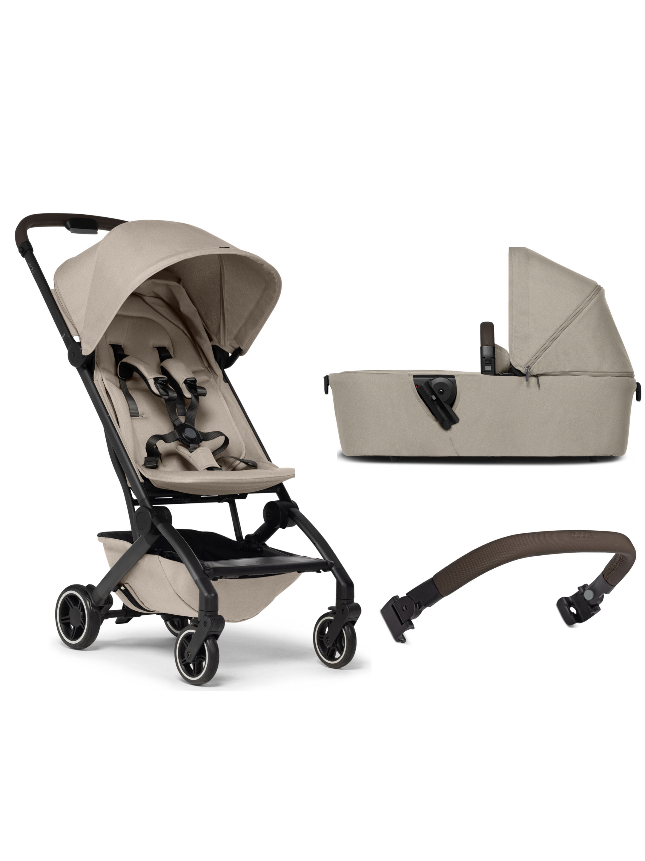 Joolz Aer Stroller with Carrycot Bundle and Bumper Bar (3 Pieces) - Sandy Taupe