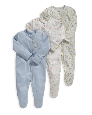 3 Pack Bunny Sleepsuits