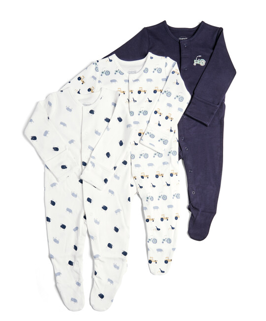 3 Pack of Farm Sleepsuits image number 1