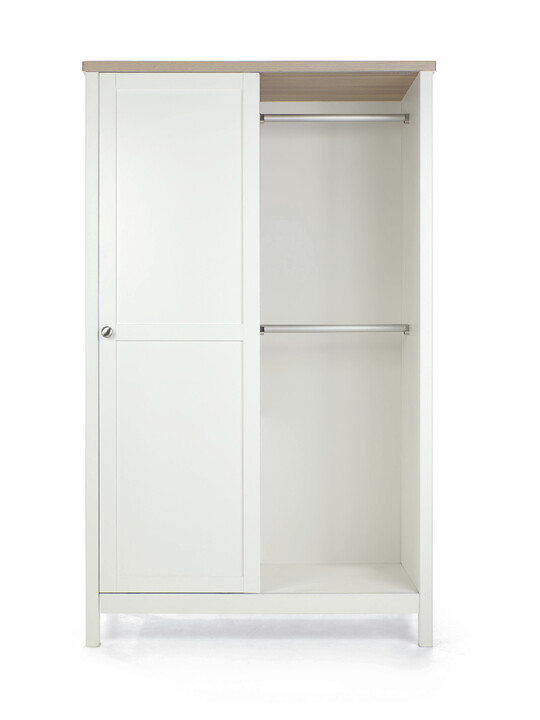 Harwell 4 Piece Cotbed with Dresser Changer, Wardrobe, and Essential Fibre Mattress Set- White image number 21
