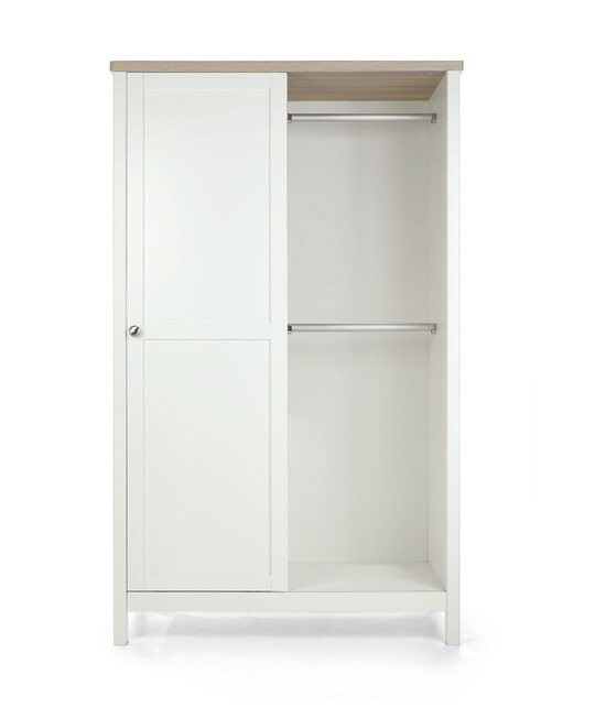 Harwell 4 Piece Cotbed with Dresser Changer, Wardrobe, and Essential Fibre Mattress Set- White image number 21