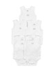 White Sleeveless Cotton Bodysuits - 5 Pack image number 1