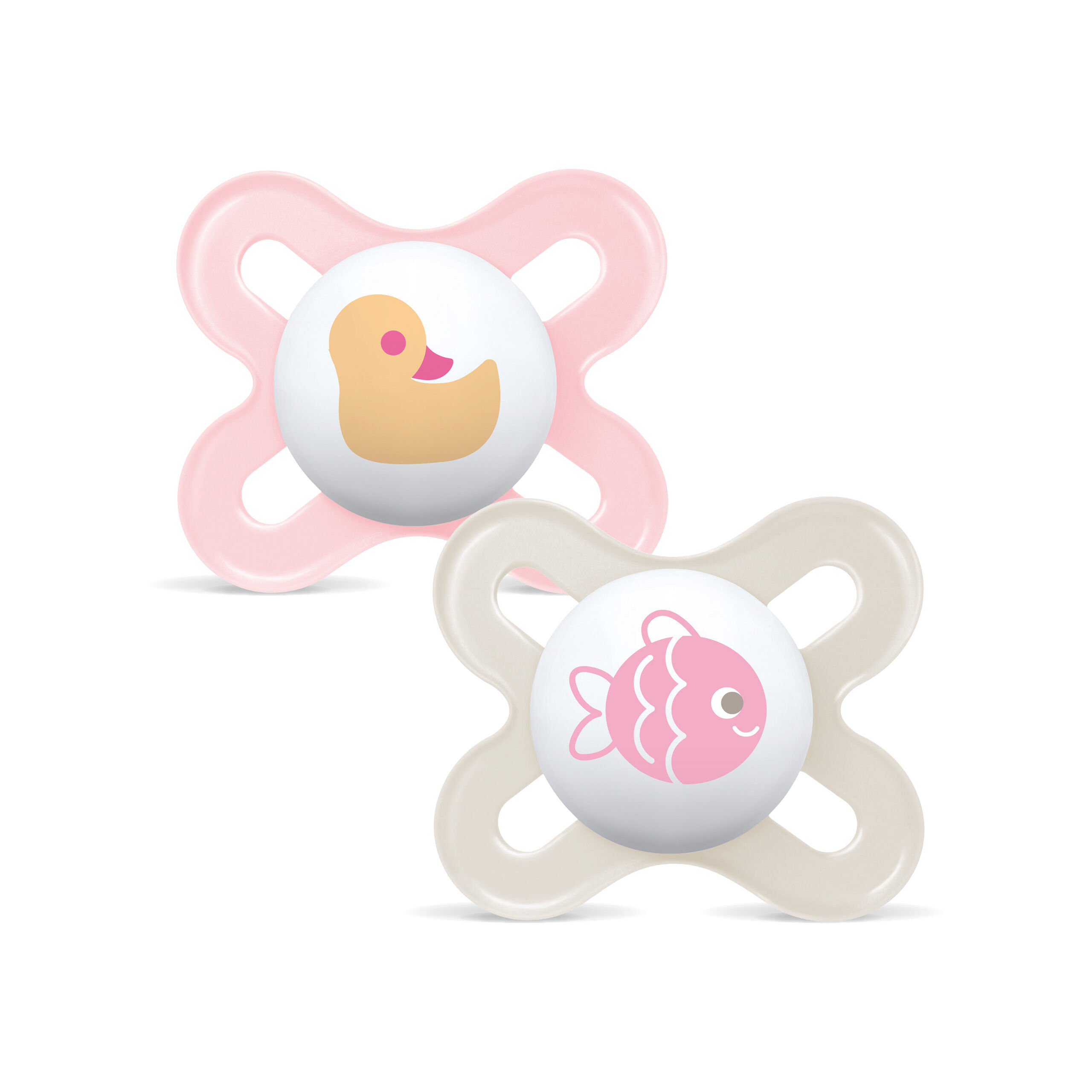 Mam Baby Original Start Silicone Pacifier - 0-2 M | Sealife Pink & Beige - Pack of 2 image number 1