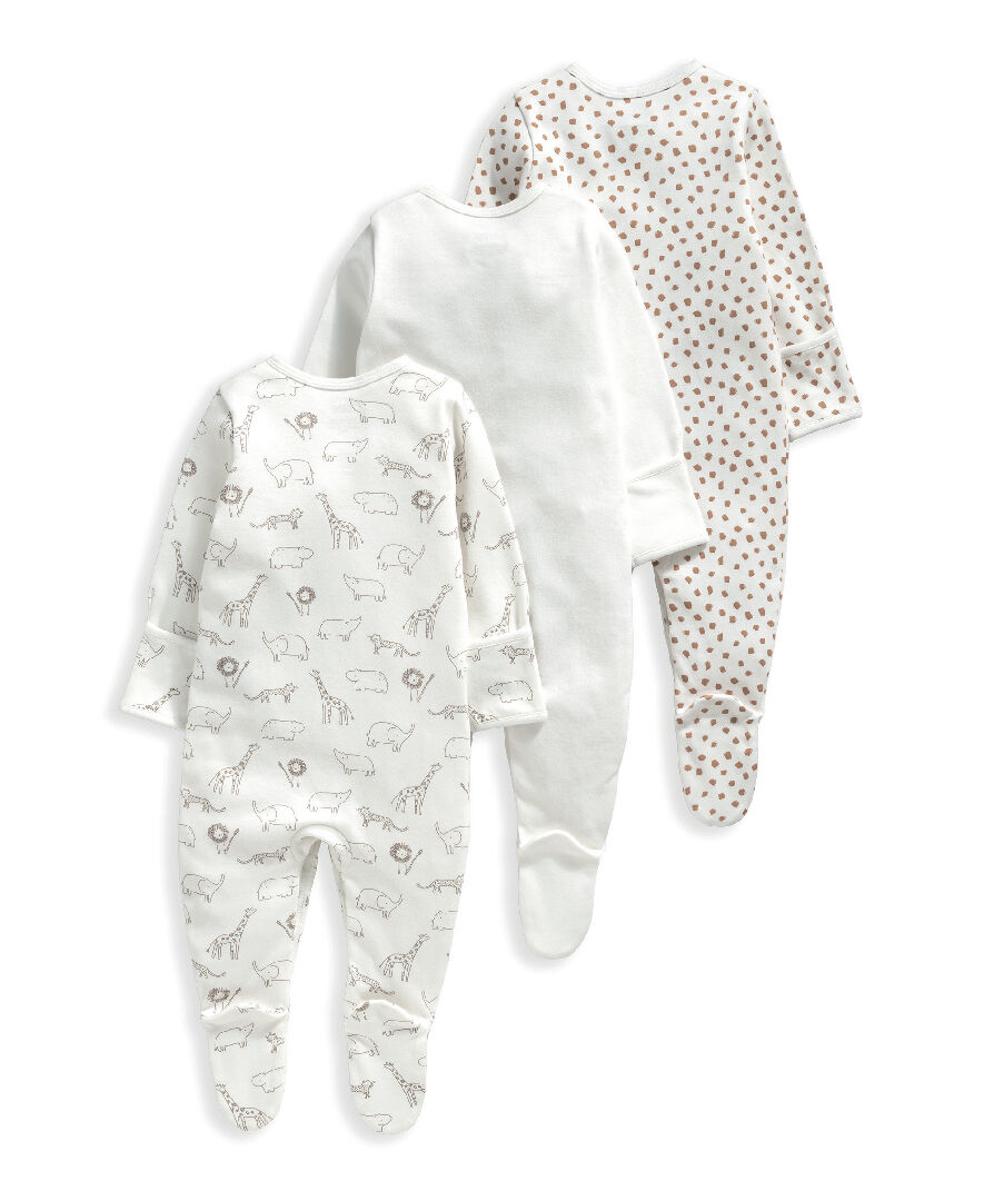 3 Pack Safari Sleepsuits image number 3