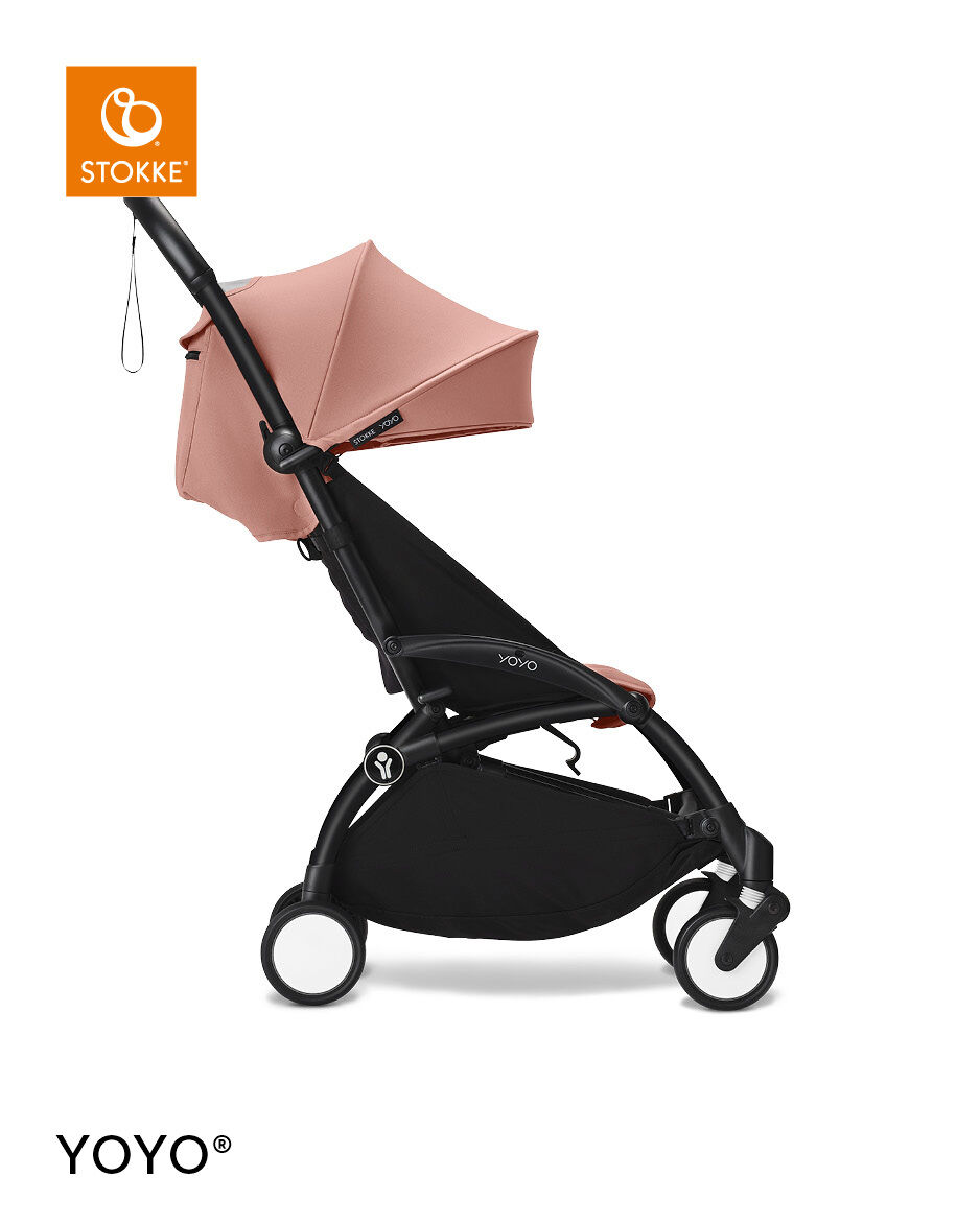 Stokke YOYO&sup3; Black Frame with 6+ Color Pack &ndash; Air France Blue & Cup Holder (3 Pieces)