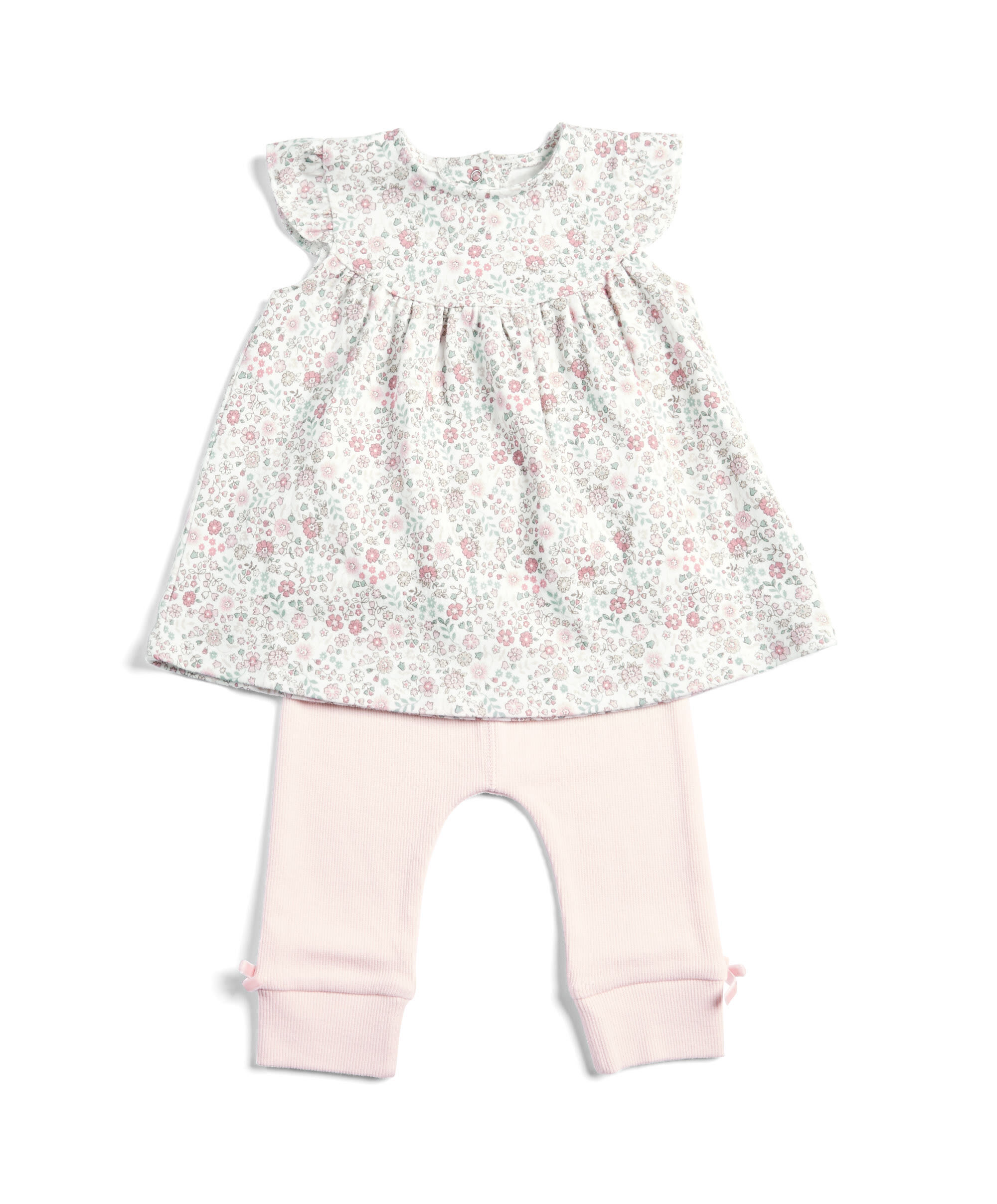 Floral Top & Ribbed Legging Set image number 1