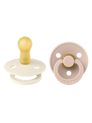 Bibs Pacifier Colour Collection - Ivory & Blush 2 Pack (6+ months)