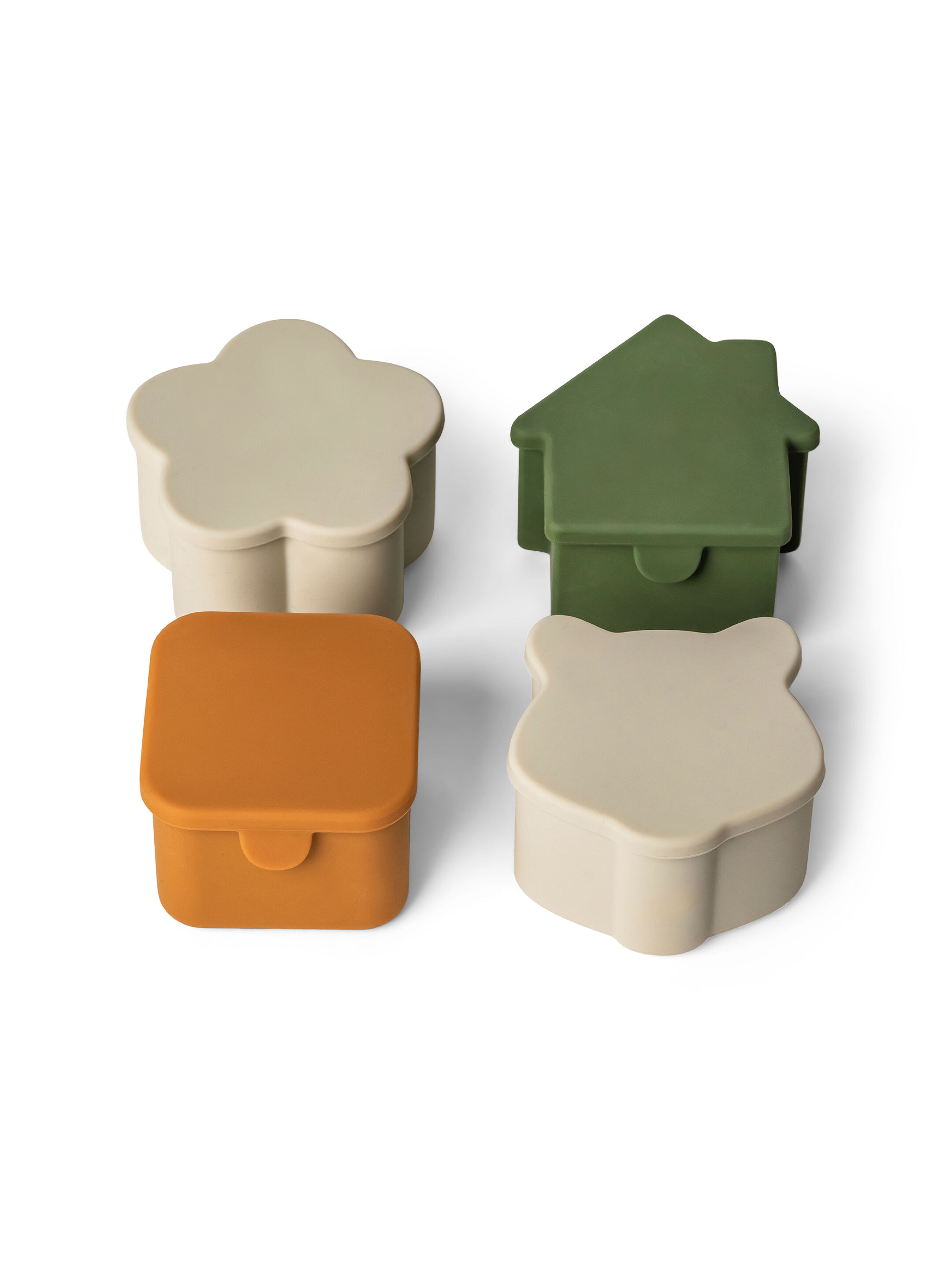 Citron Silicone Lunchbox Organizers Set of 4 Caramel/Green/Grey image number 2
