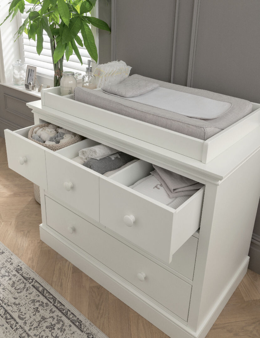 Oxford 2 Piece Cotbed Set with Dresser Changer - Off White image number 3