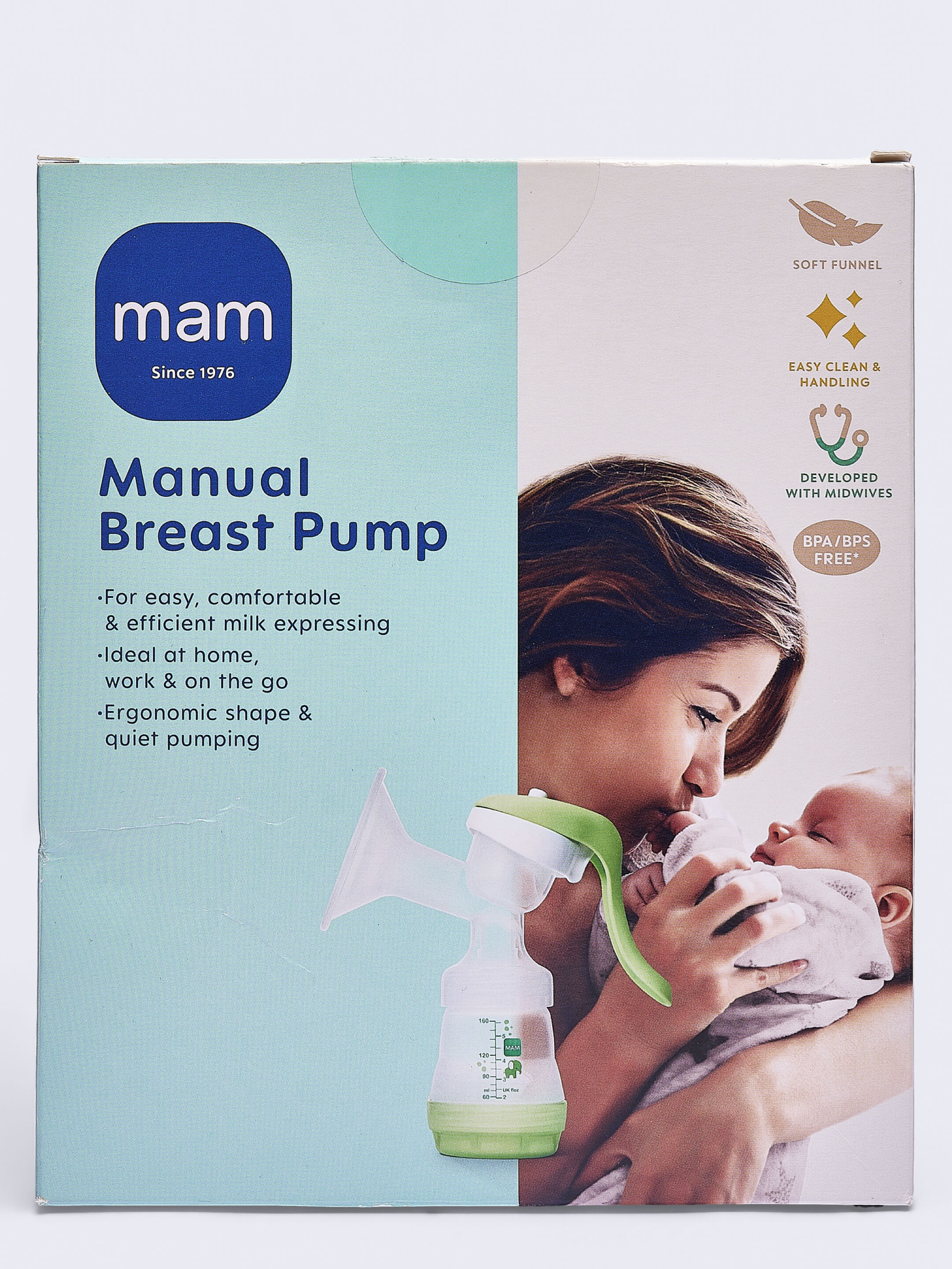 Mam Baby Breast Pump Manual Silicone Breastfeeding - 0 M+ |  Green - Pack of 1 image number 5