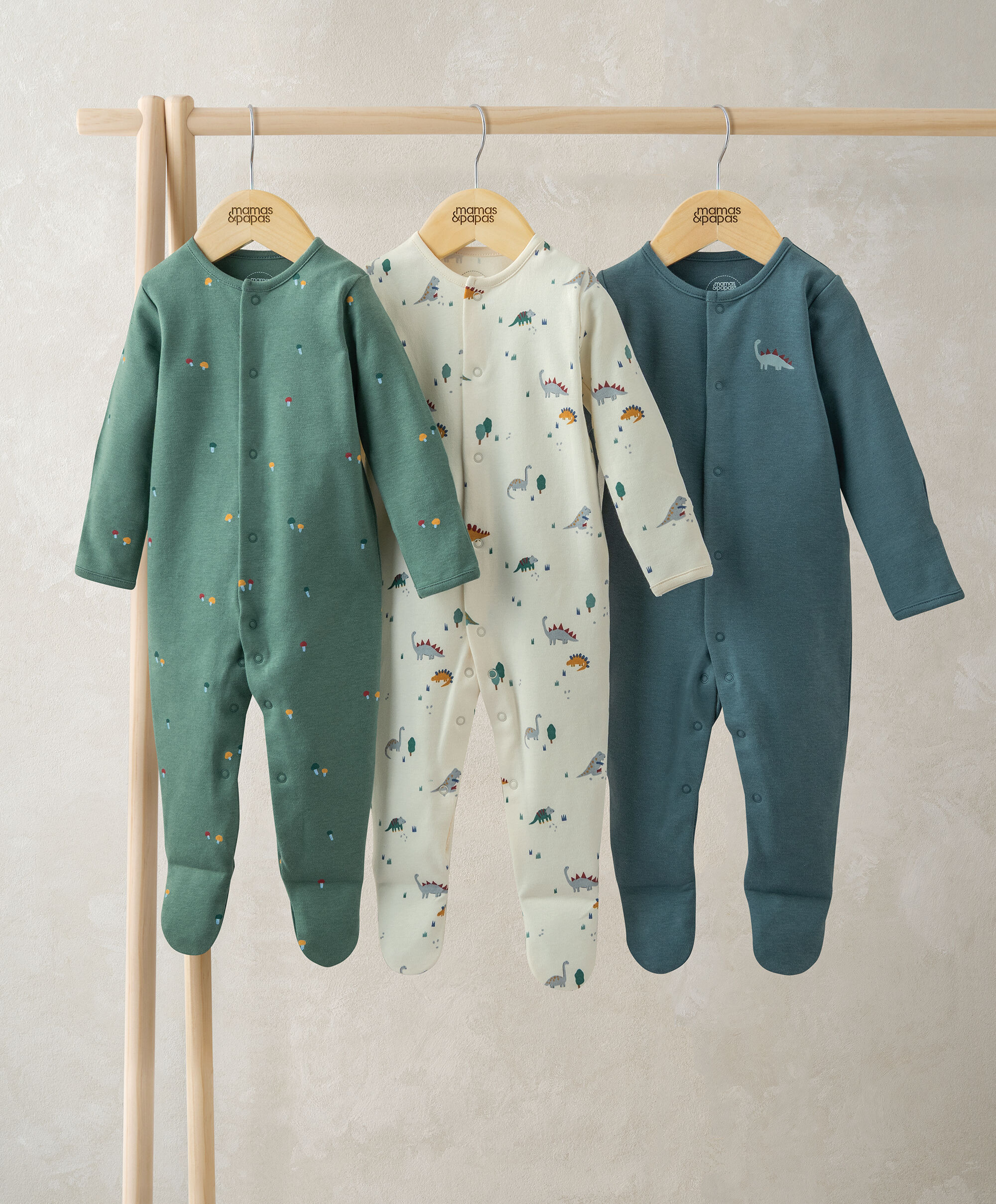 Dinosaurs Sleepsuits (Pack of 3)