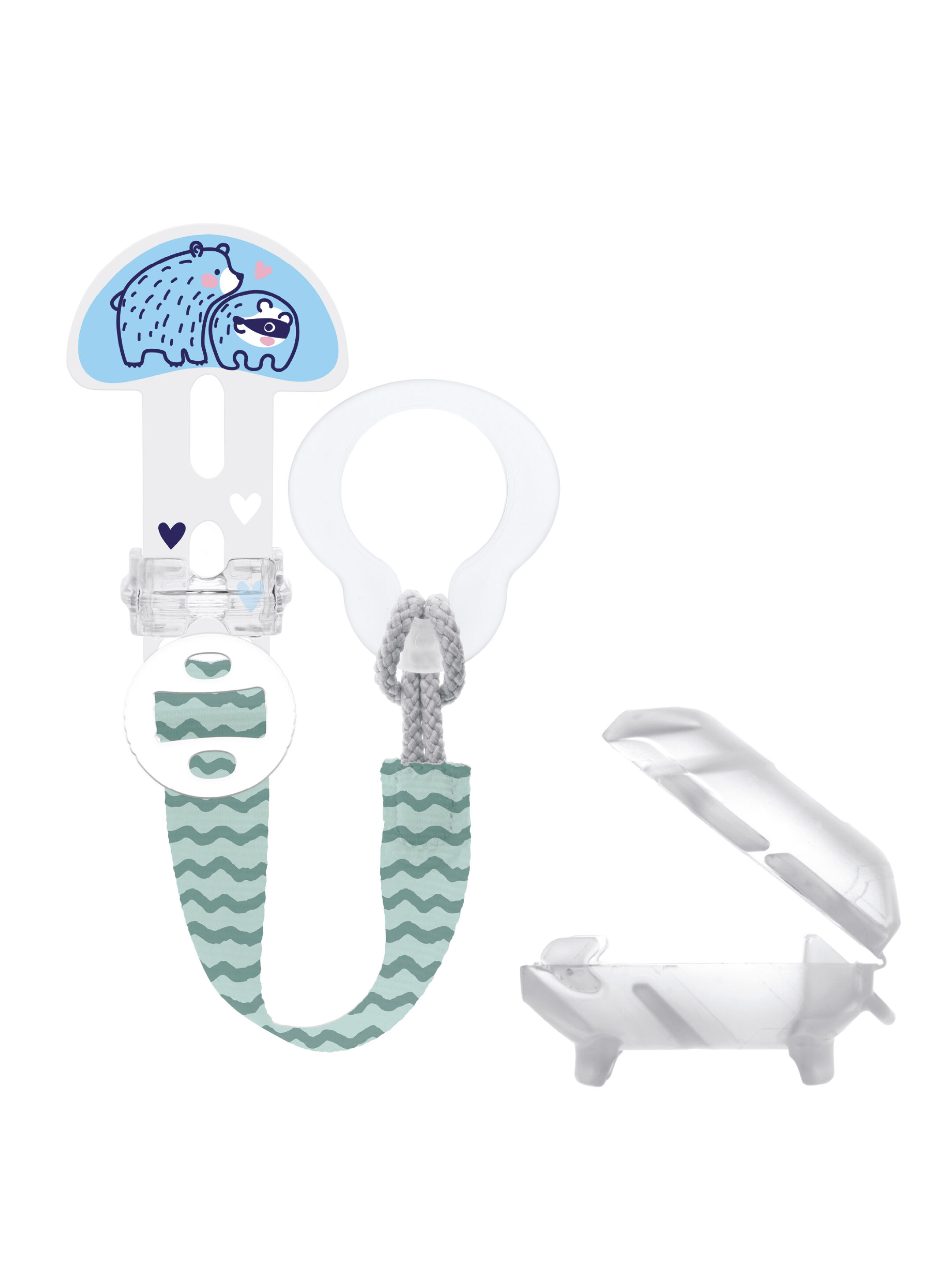 Mam Baby Clip-It! & Cover  Clip - 0 M+ | Sealife Green  - Pack of 2 image number 1