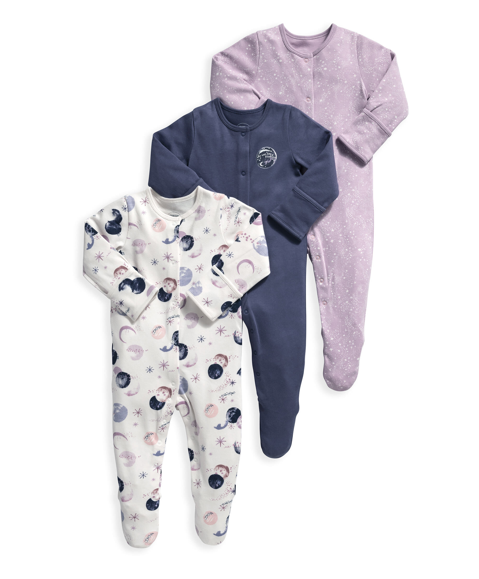 3 Pack Space Sleepsuits image number 1