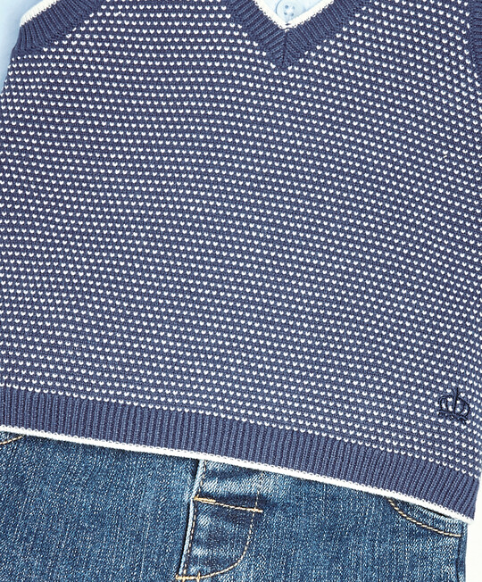 Jeans, Shirt & Vest 3 Piece Set image number 5