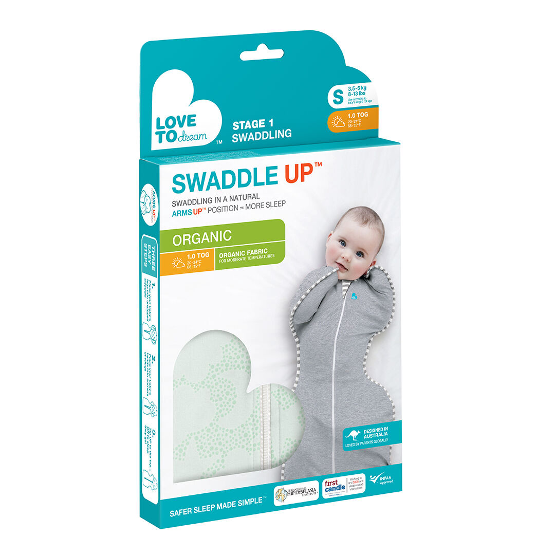 Love To Dream Swaddle Up Sleeping Bag Organic 1.0 Tog Mint - Newborn image number 4