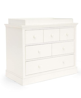 Oxford Wooden 6 Drawer Dresser & Baby Changing Unit - White