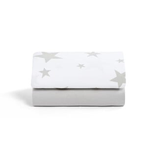 2 Pack Crib Fitted Sheets - Stars