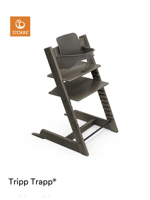 Stokke Tripp Trapp Chair with Free Baby Set - Hazy Grey