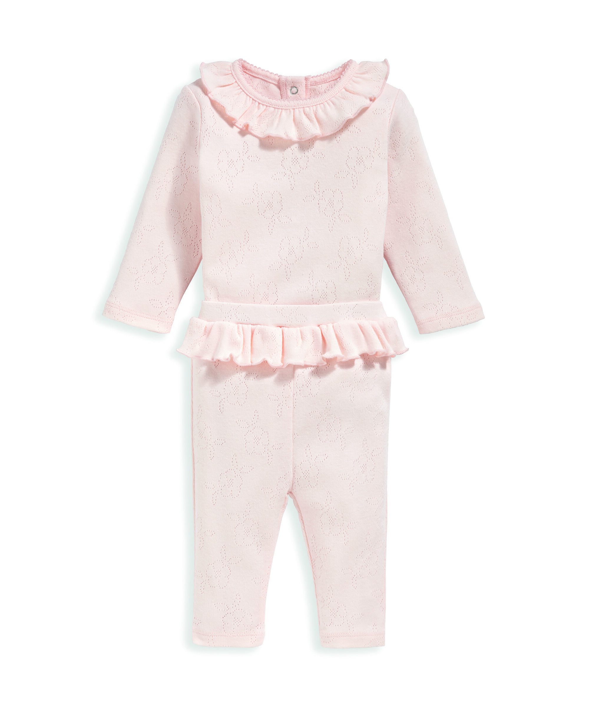 2 Piece Frill Hem Pointelle Set image number 2