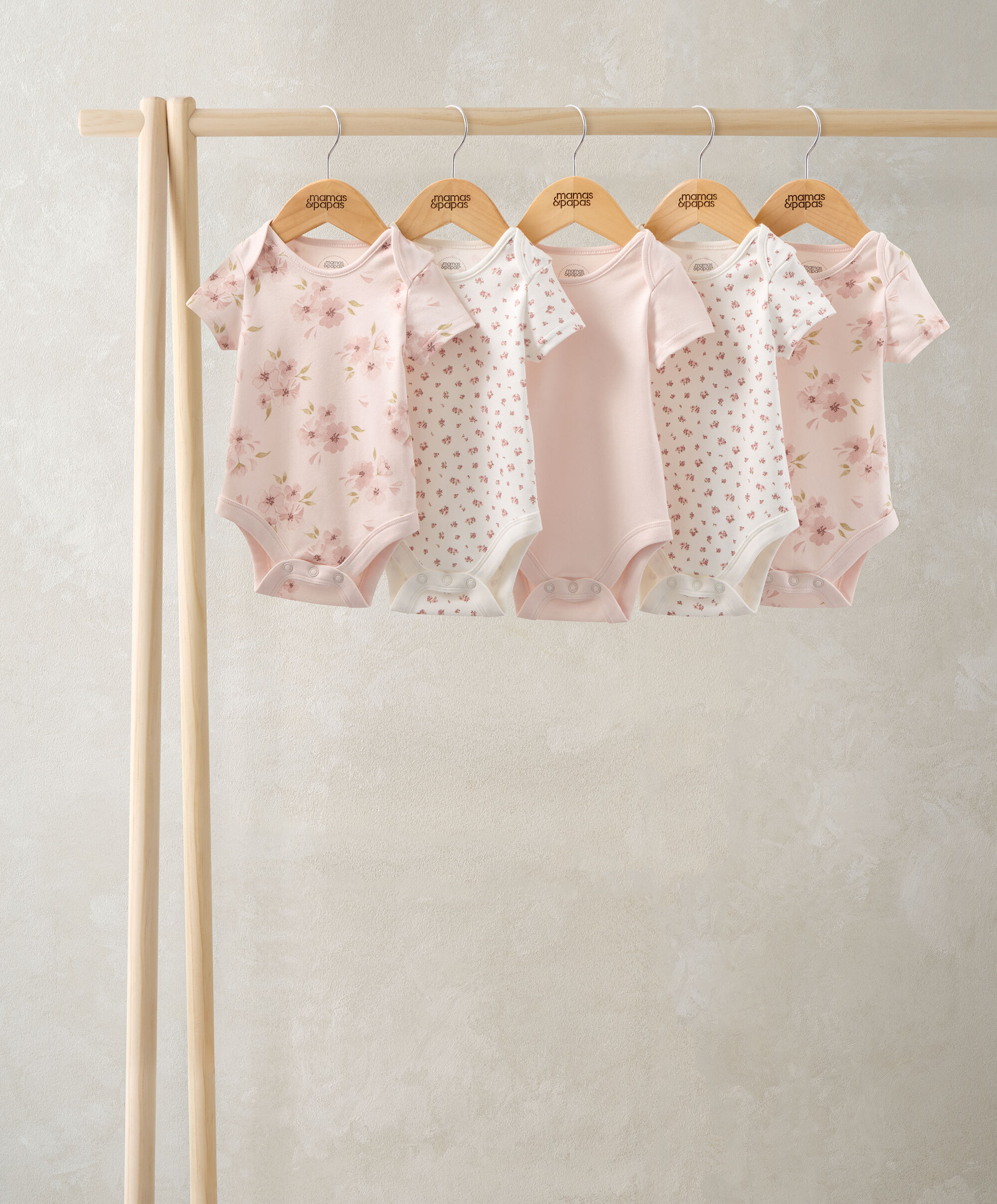 Floral Short Sleeve Bodysuits (Pack of 5)  image number 1