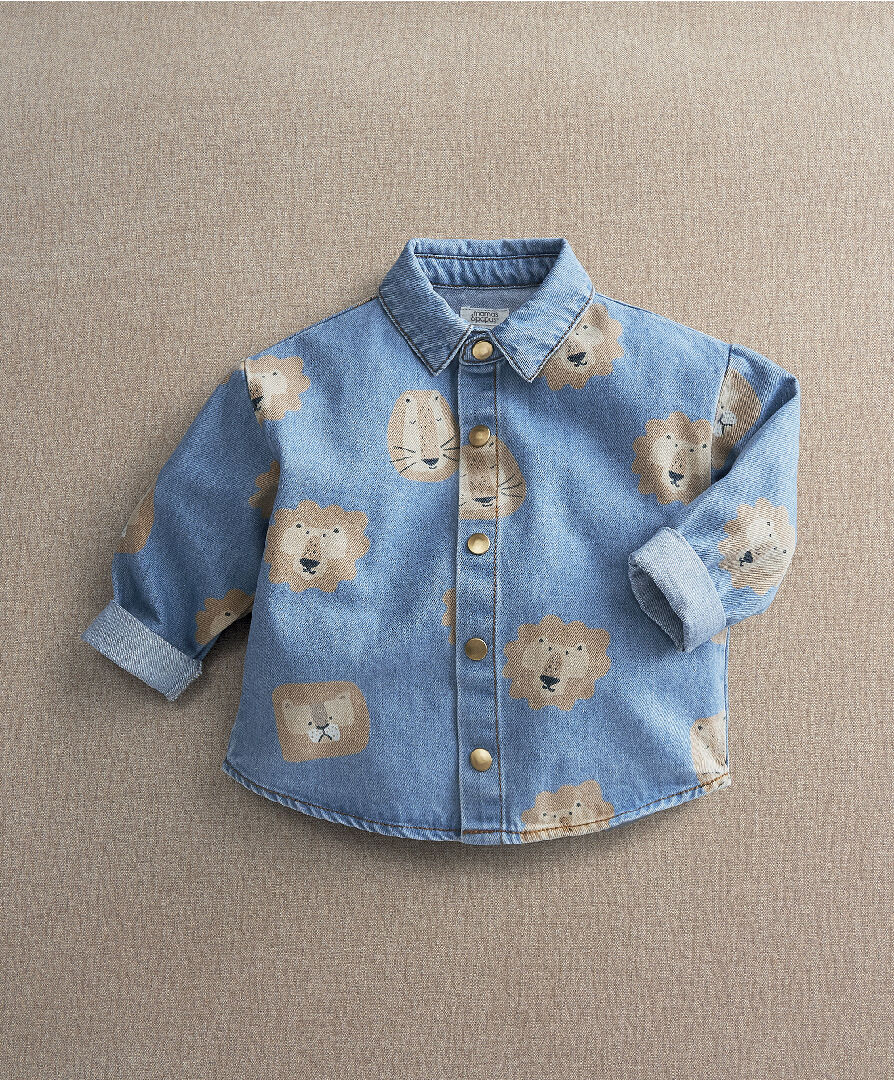 Lion Print Denim Shirt image number 1