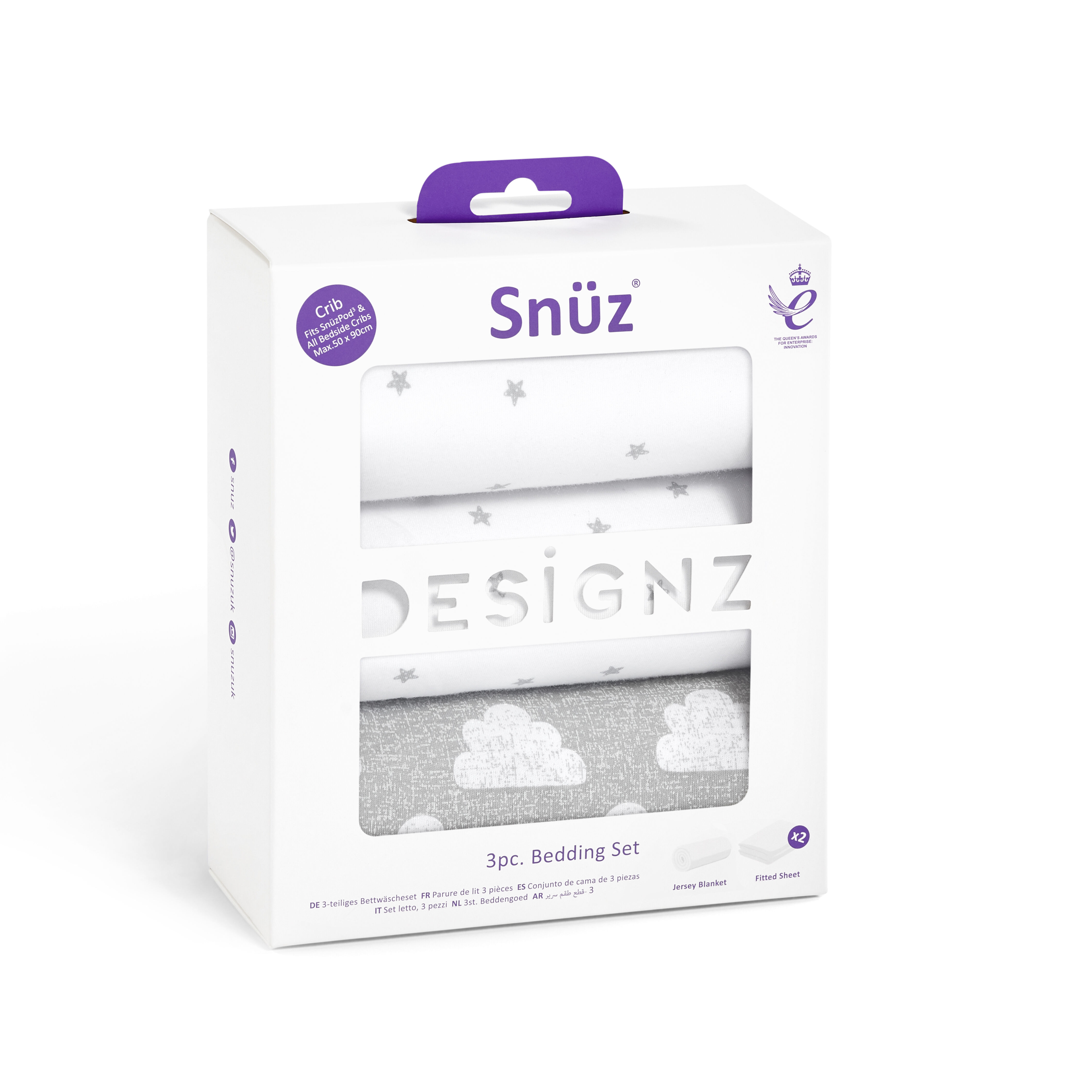 Snuz 3pc Crib Bedding Set &ndash; Cloud Nine image number 2