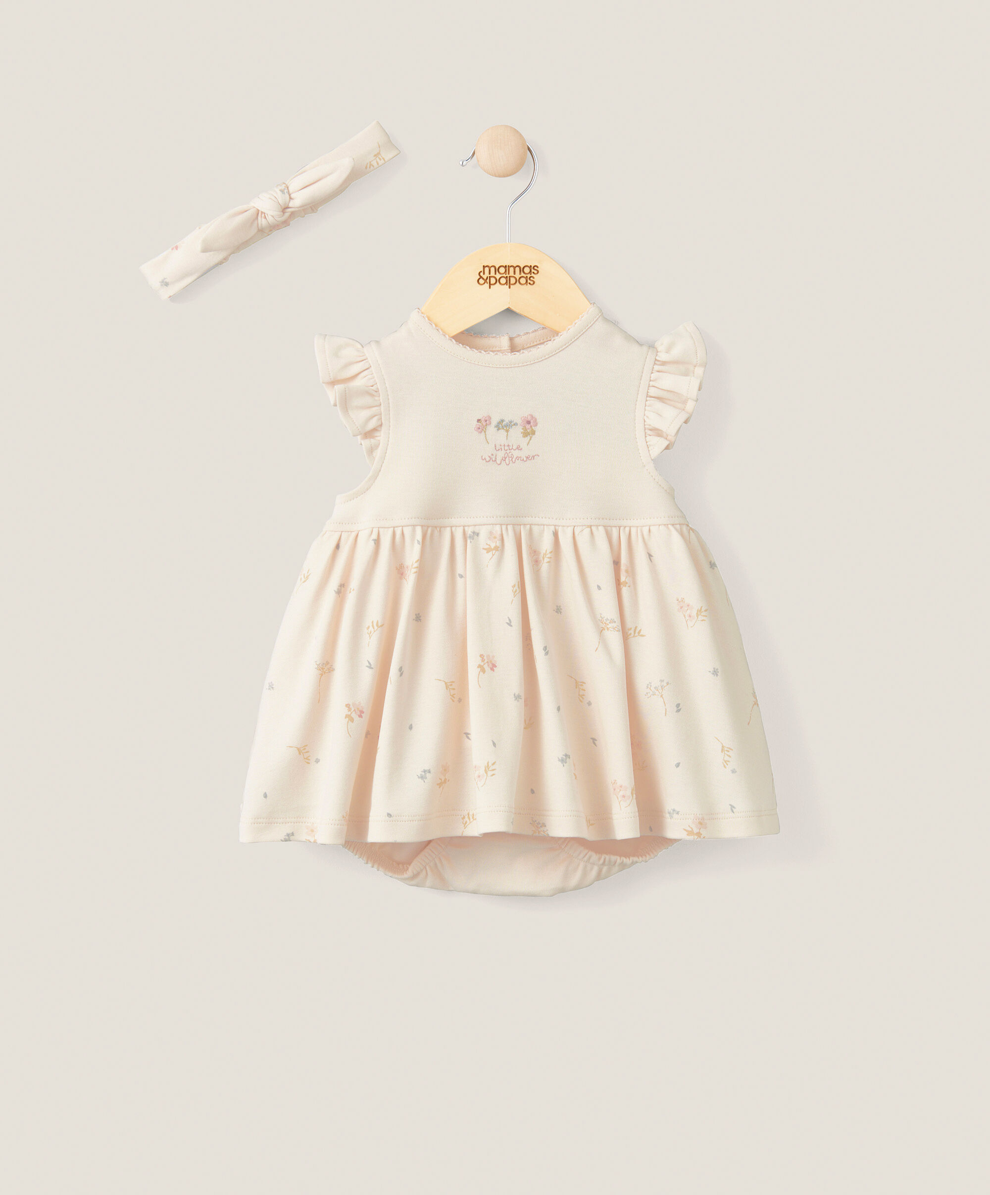 Floral Dress & Headband Outfit Set - Pink image number 1