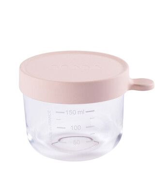 Beaba Conservation Jar Glass 150ml Pink