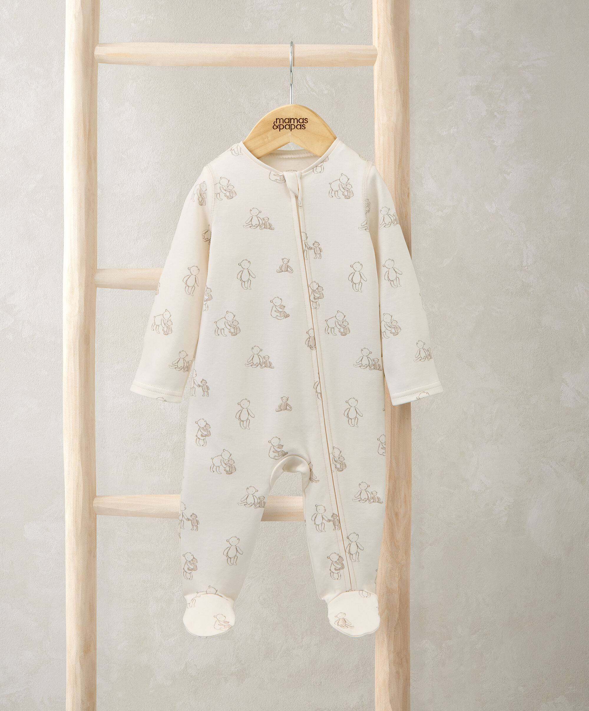 Teddy Bear Print Zip All in One
