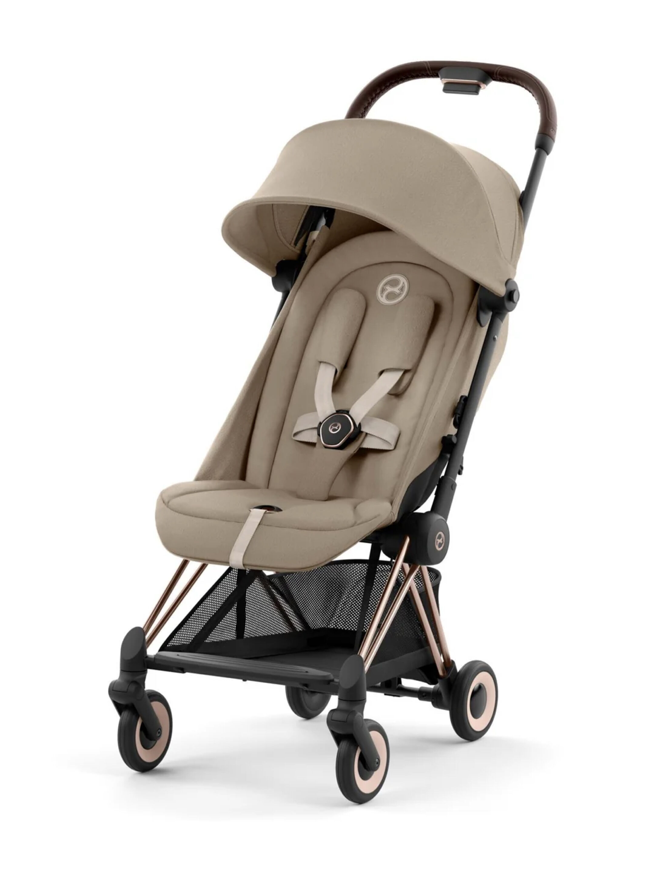 Cybex Coya Cabin Approved Stroller Cosy Beige with Rose Gold Frame