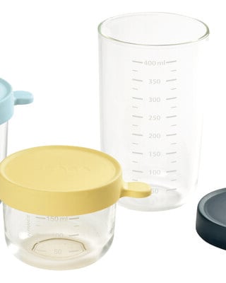 Beaba Conservation Jar Glass Set of 3 150ml / 250ml / 400ml 