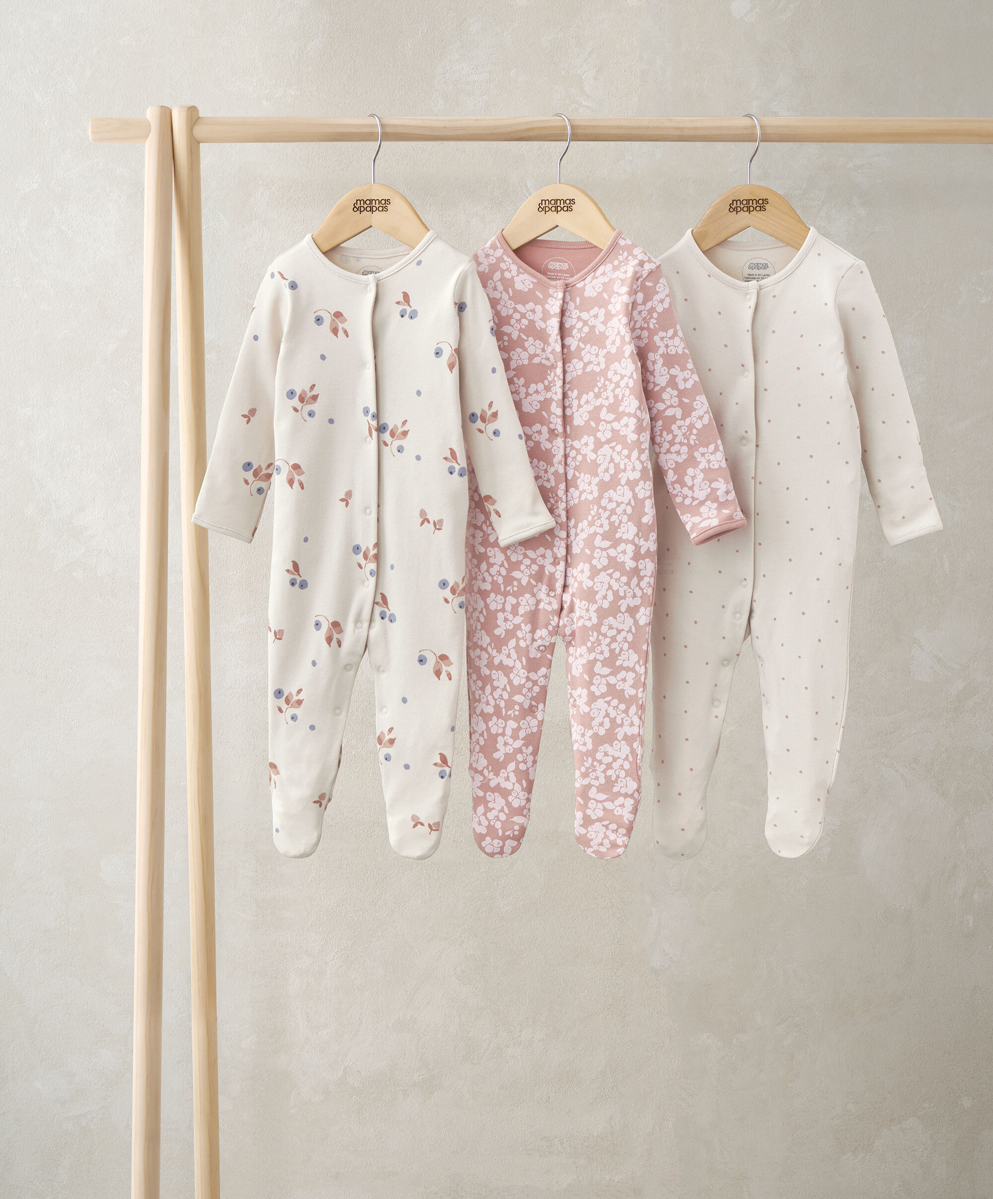 Berries Print Sleepsuits (Set of 3)
