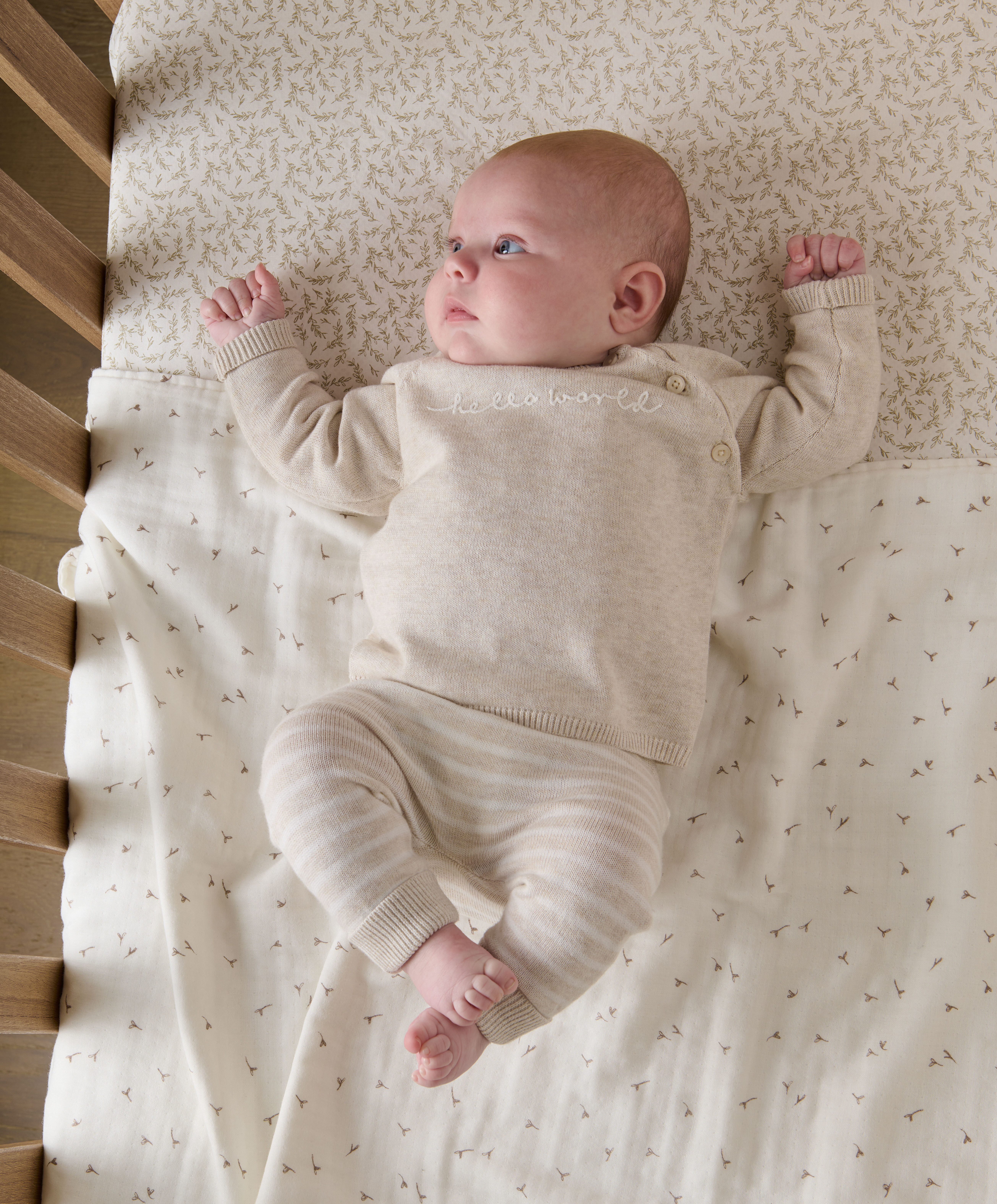 2 piece White Hello World Knit Set image number 8