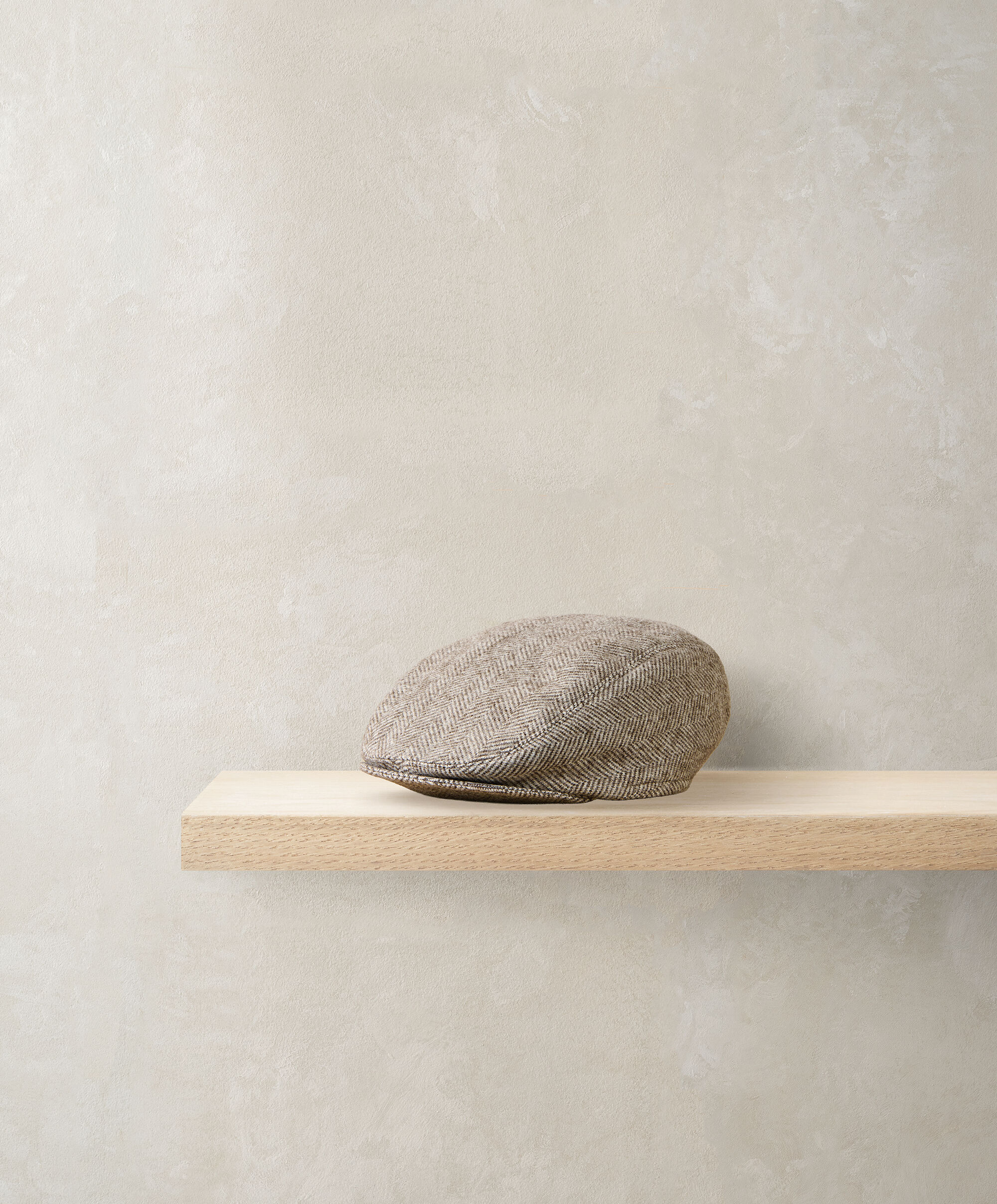 Herringbone Flat Cap - Oatmeal image number 1