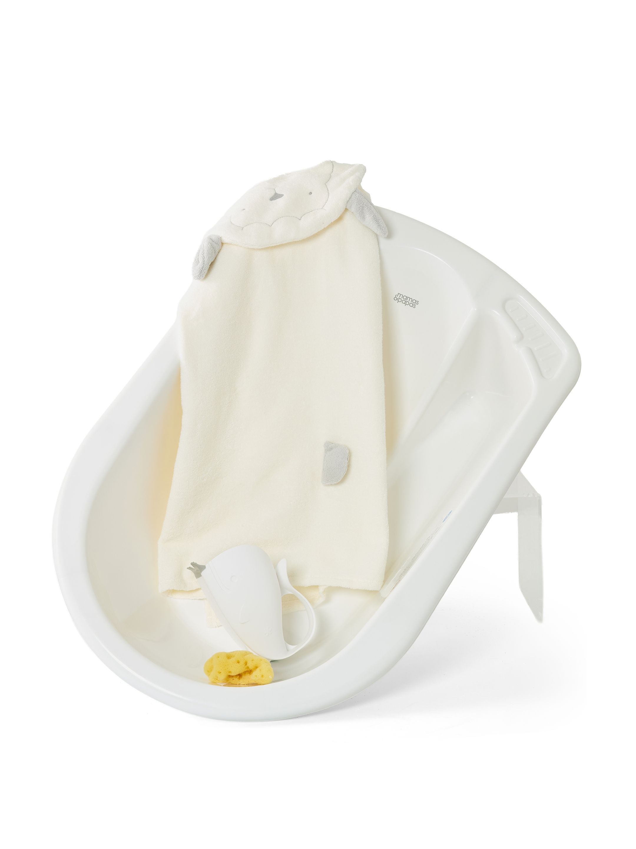 Bath Set - 2-Stage Bath with Lamb Hooded Towel, Rinser & Fine Silk image number 1