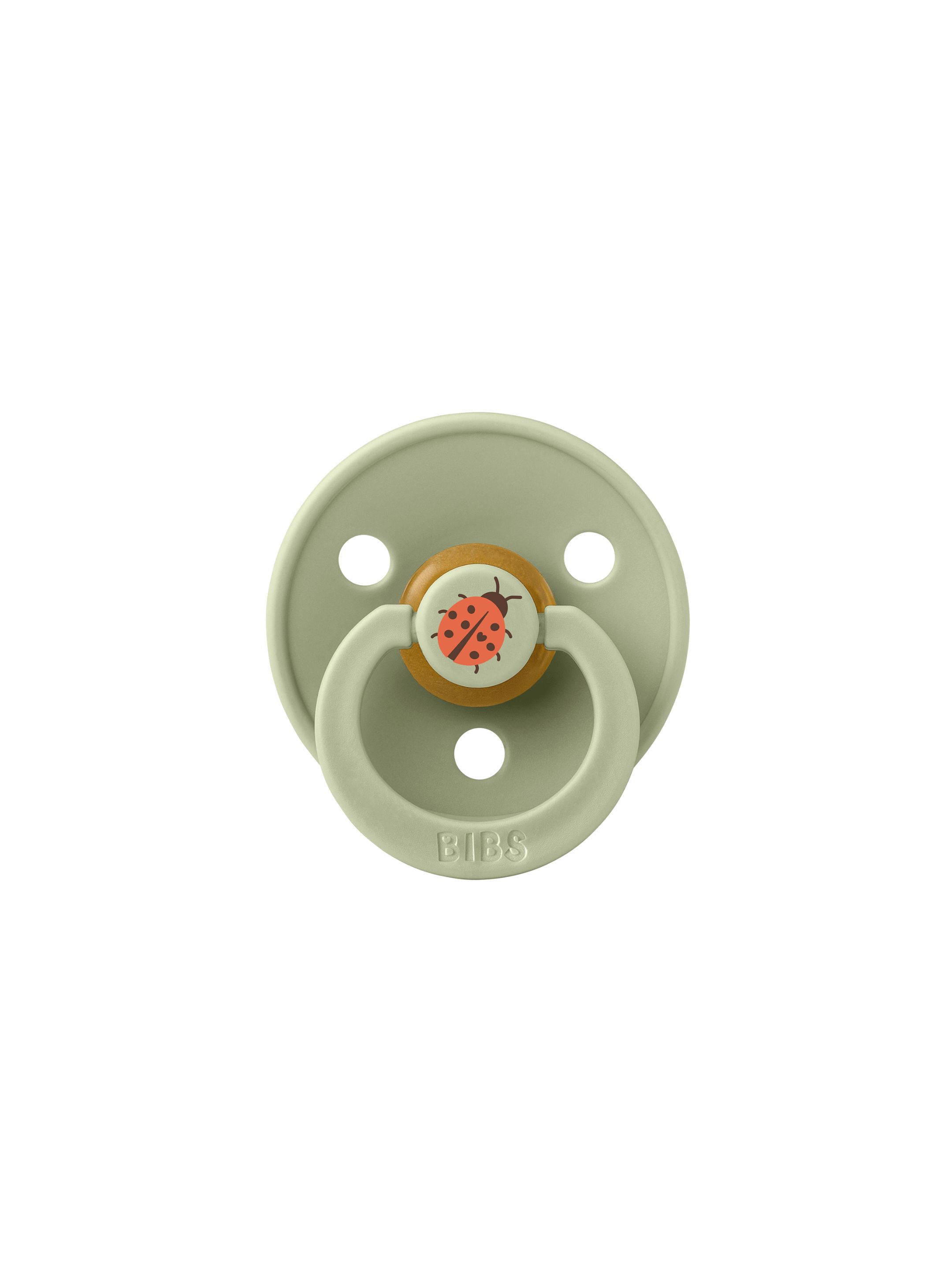 BIBS Pacifier Studio Colour 2 PACK Ladybug Latex Size 2 Sage Mix