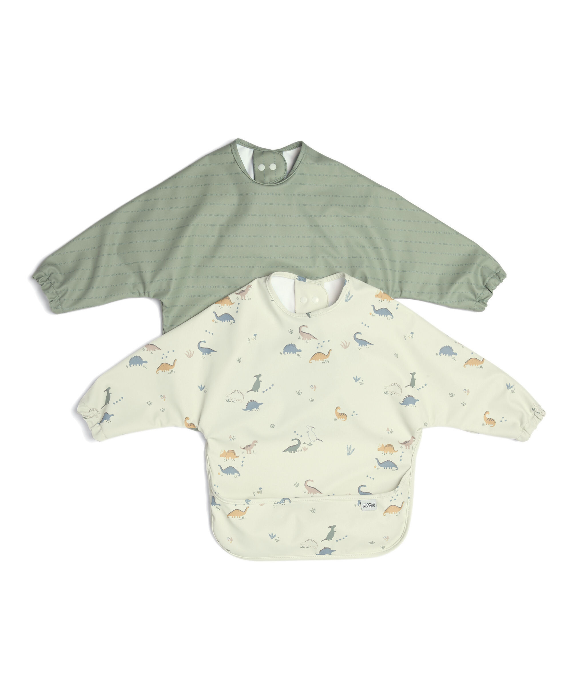 Long Sleeve Bib (Pack of 2) - Dino Stripe image number 3