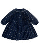 Navy Pleated Star Print Dress image number 2