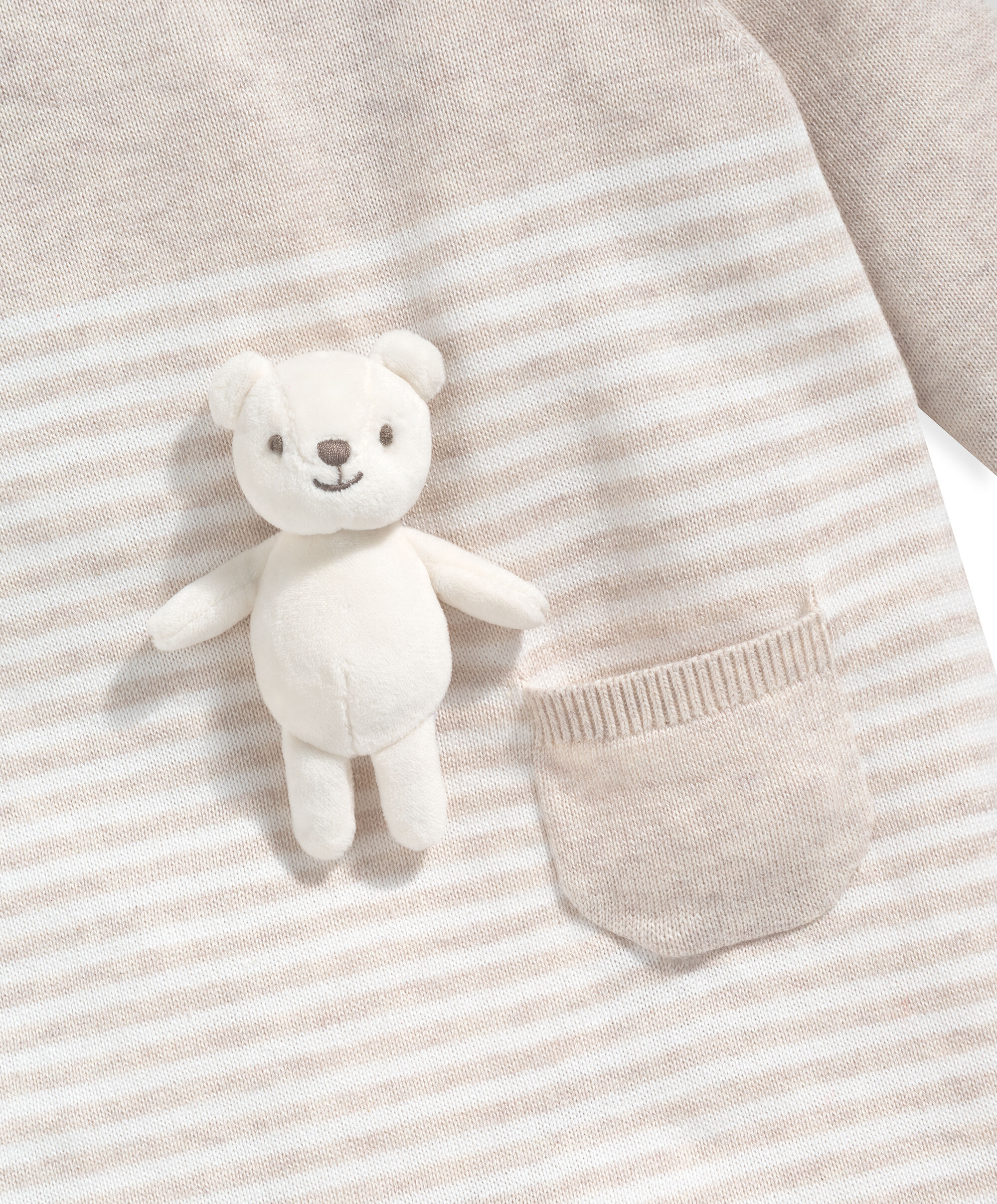 Knit Romper With Bear image number 3