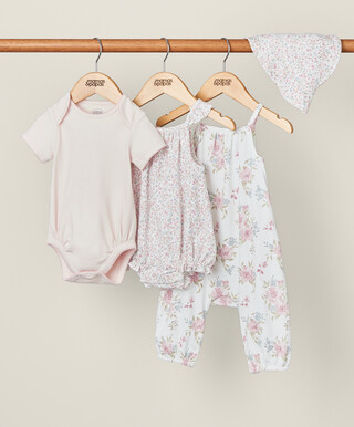 Newborn Outfit Set (4 Piece) - Floral