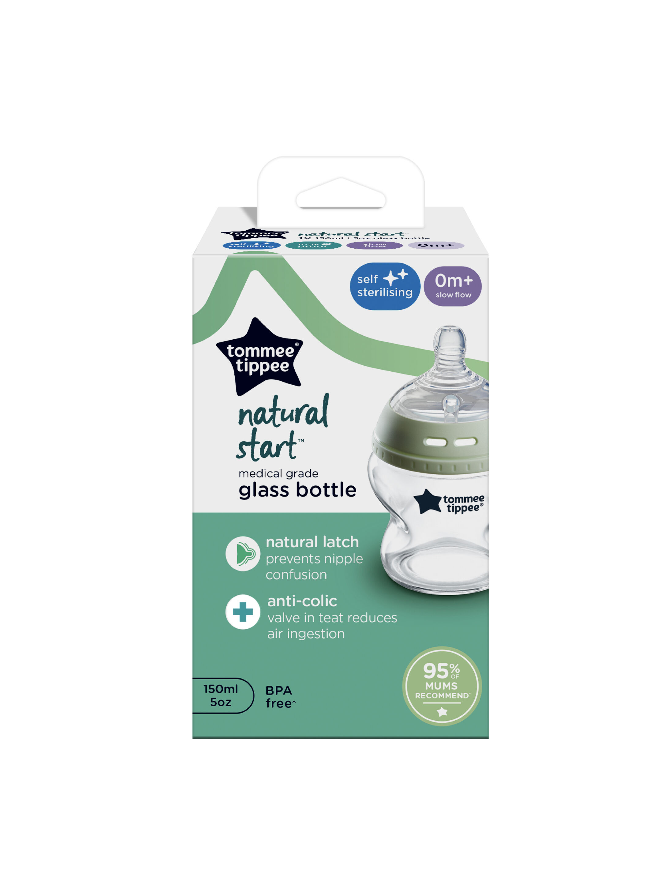 Tommee Tippee Natural Start Glass 1X 150ml Bottle image number 3