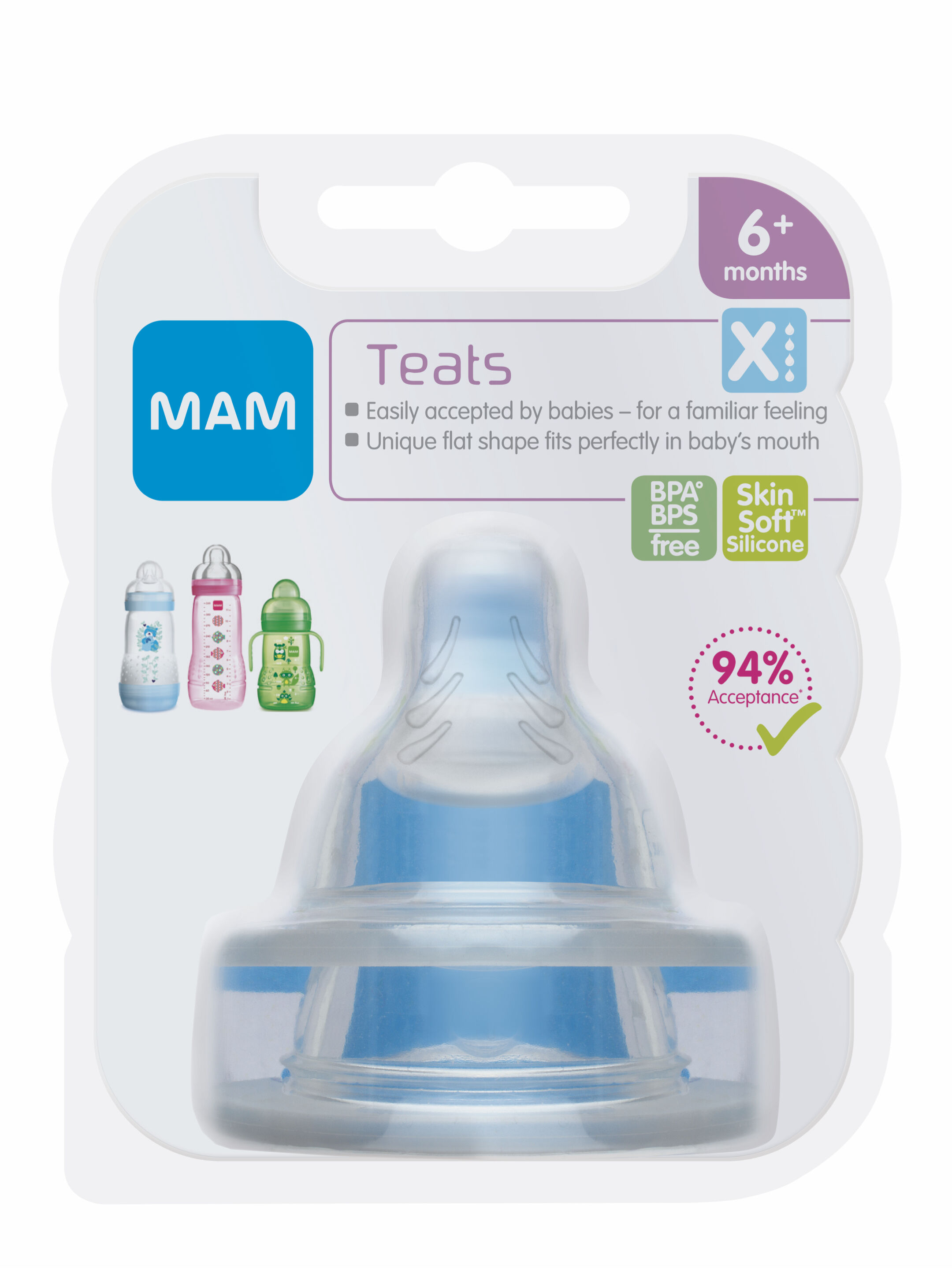 Mam Baby Teat Size 3 Silicone Teat/Spout - 4 M+ | Clear  Clear  - Pack of 2 image number 6