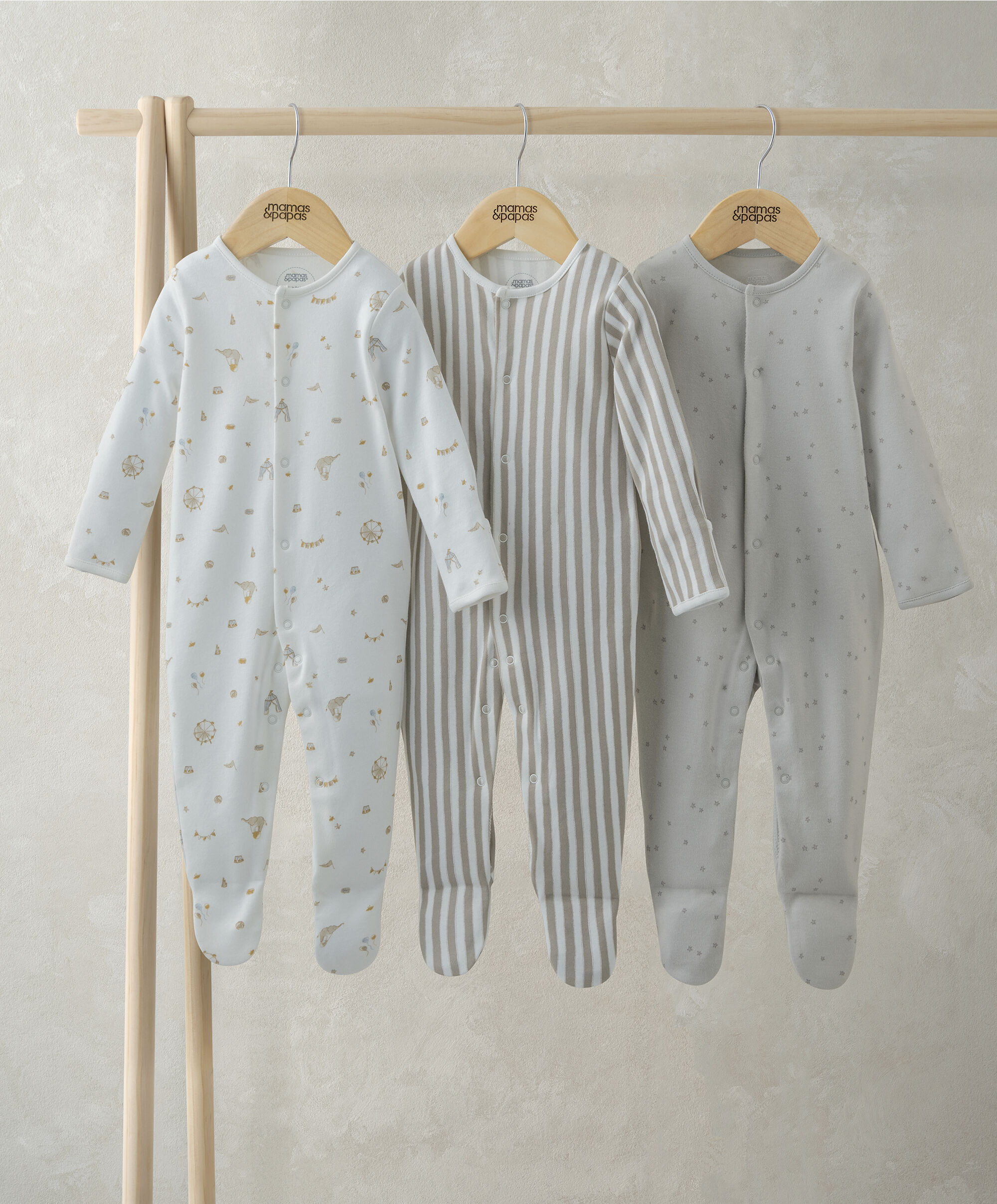 Circus Sleepsuits (Pack of 3)