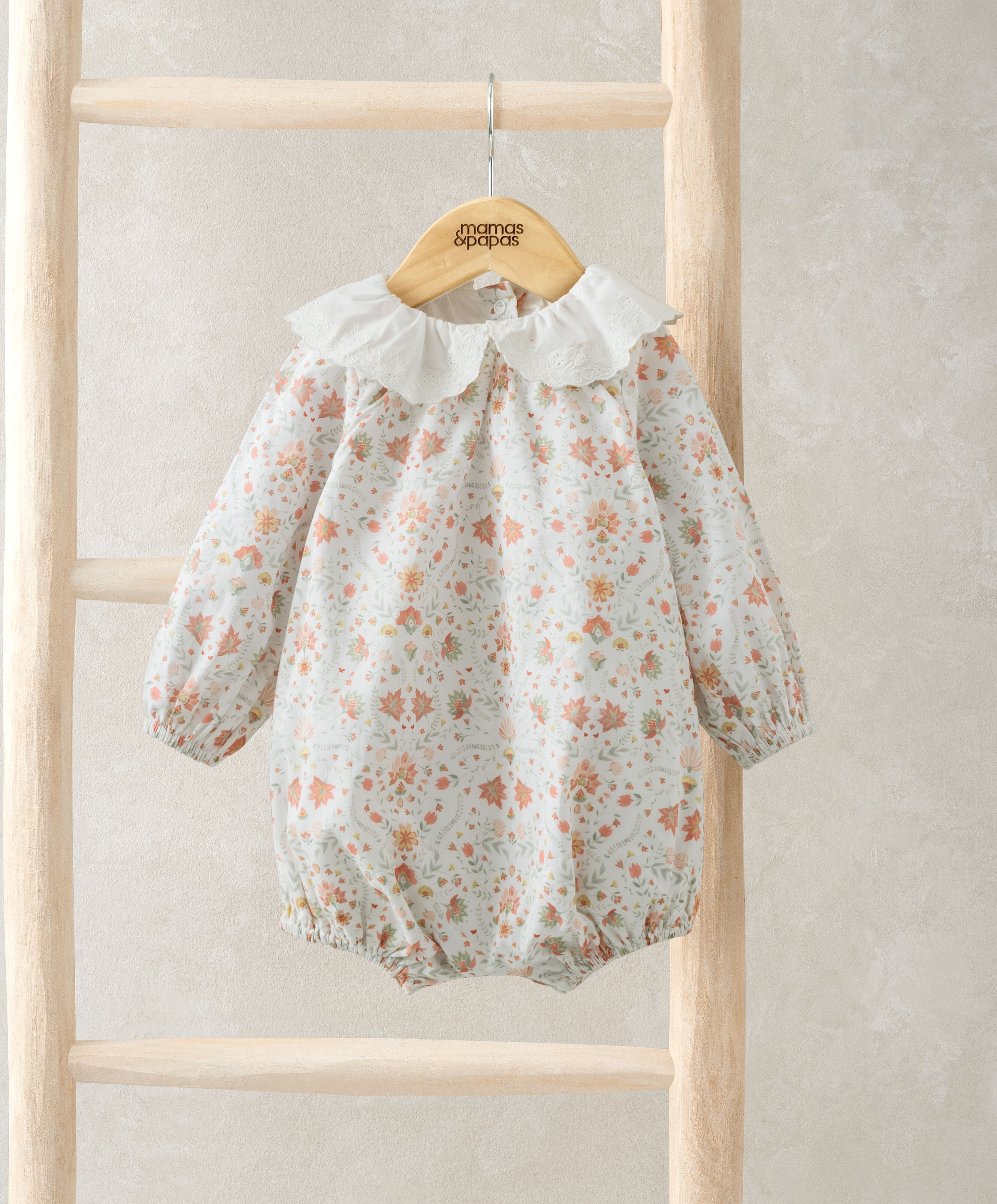 Symmetrical Floral Romper image number 1