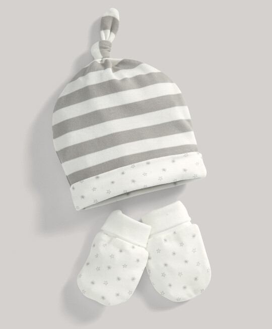 2 Piece Hat and Mitts Set - Grey image number 1