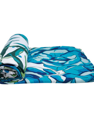 Tommy Lise Muslin Swaddle - Azure Blossom (120x120cm)