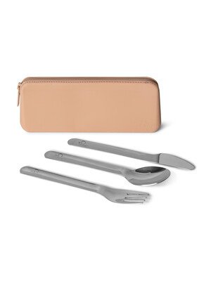 Citron Stainless Steel Cutlery with Pouch Blush Pink
