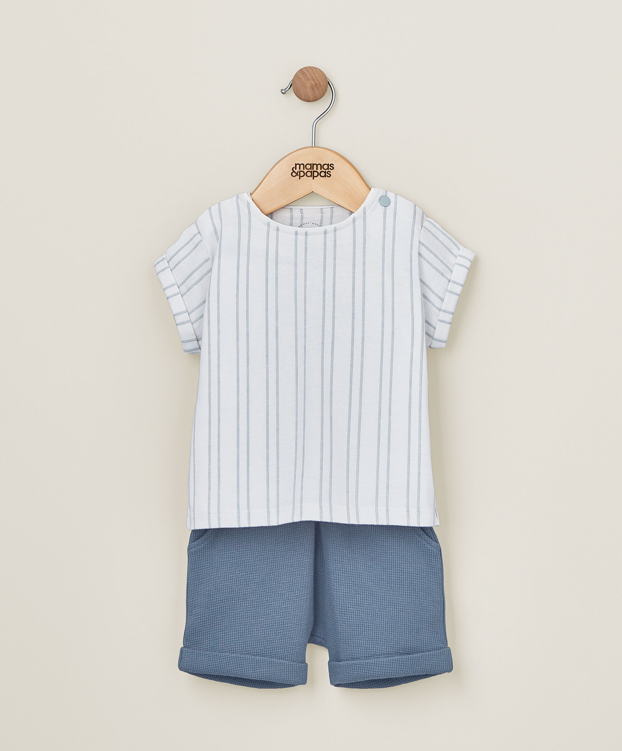 2 Piece Stripe T-Shirt & Short - Blue image number 1