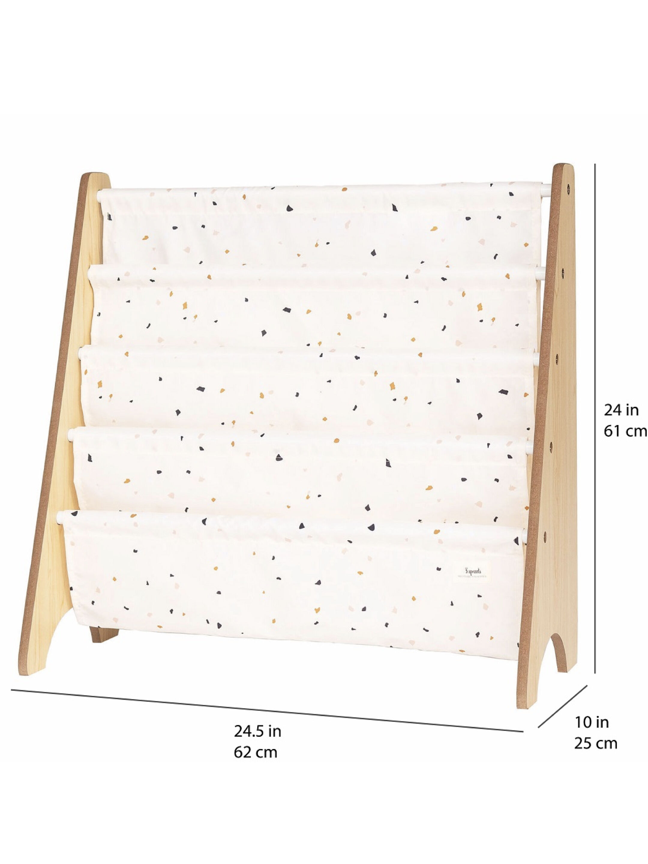 3 Sprouts Recycled Book Rack - Terrazzo Cream image number 2