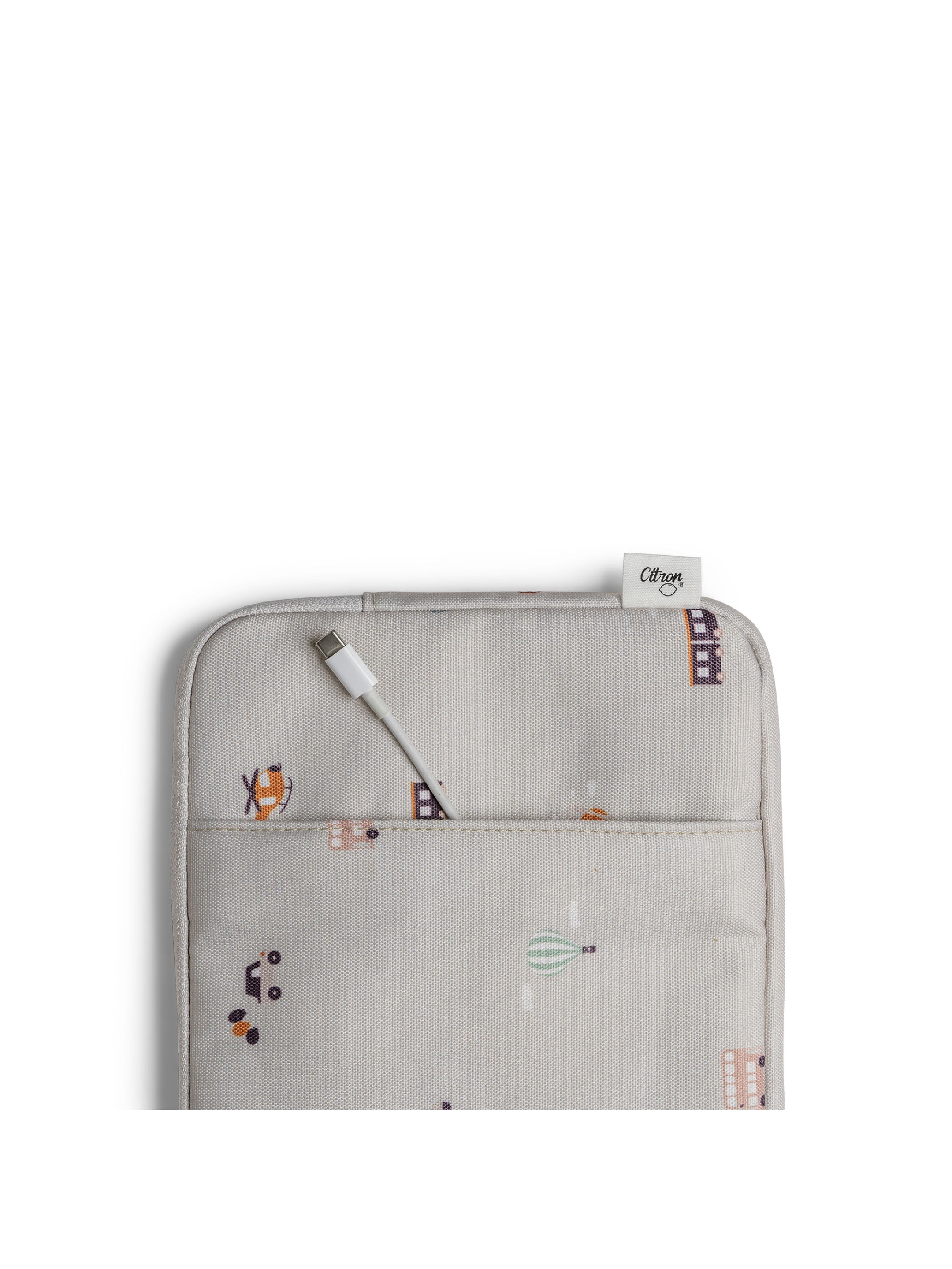 Citron Protective Ipad Sleeve with Zipper Vehicles image number 6
